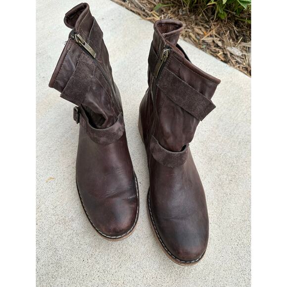 Paul Green Motoboots Soft Leather ankle UK 7.5 brown natural munchen flat boots - Picture 4 of 11